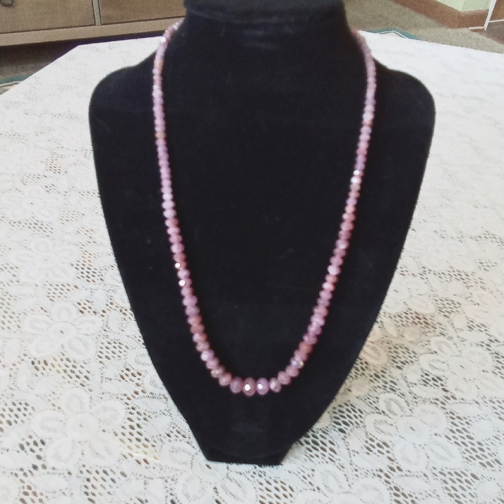Pink Sapphire Sterling Silver Bead Necklace by Jay King